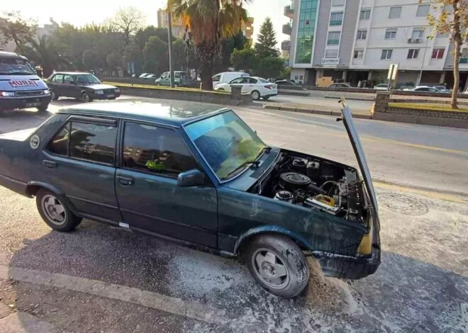 Aydın’da Seyir Halindeki Otomobilde Yangın Çıktı